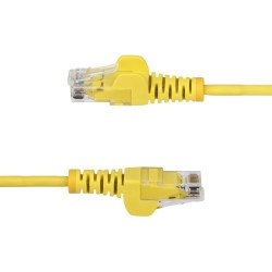 Cable Ethernet CAT6 Delgado de 10m Amarillo, UTP, Cobre Puro, 28AWG, RJ45, Snagless, LSZH, Probado con Fluke, Cable for Disposit