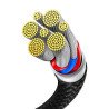 Cable de carga USB-C doble 100 W, 2 m (7 ft), USB-C macho a dos USB-C macho, cable divisor de alimentación inteligente, carga do
