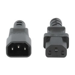 Cable de alimentación C13 a C14, Extensión 5, 0 m, Cable de alimentación de C13 hembra a C14 macho, 10 A, 250 V, conecta un serv