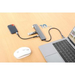 Concentrador USB, USB Tipo C, 640MB s, 1, 25GB s, Portátil, Unidad de estado sólido, Lector de tarjetas, Mouse, Teclado, Unidad