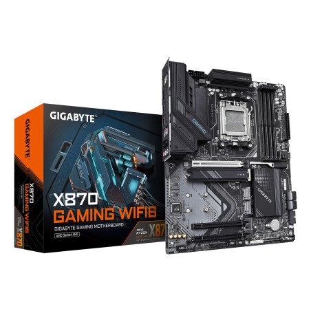 Tarjeta madre GIGABYTE X870 GAMING WIFI6, AMD, socket AM5, AMD Ryzen™ 7, socket AM5, 256 GB, DDR5-SDRAM