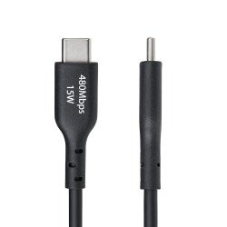 Cable de Carga USB-A a USB-C de 15cm, Cable Cargador USB-A a USB Tipo C, Cable USB 2.0, 3A, Cable de Sincronización, M/M, Cable