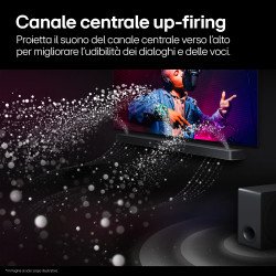 Barra de cine en casa LG de 9.1.5 canales, con sonido envolvente y altavoces traseros S95TR