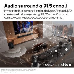 Barra de cine en casa LG de 9.1.5 canales, con sonido envolvente y altavoces traseros S95TR