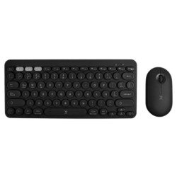Kit Perfect Choice de Teclado y Mouse Inalámbrico Ergonómico 1000 dpi Froyo Color Negro