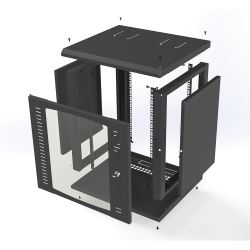 Gabinete de Pared de 12U con Puerta de Cristal Templado, 455 mm de Pro