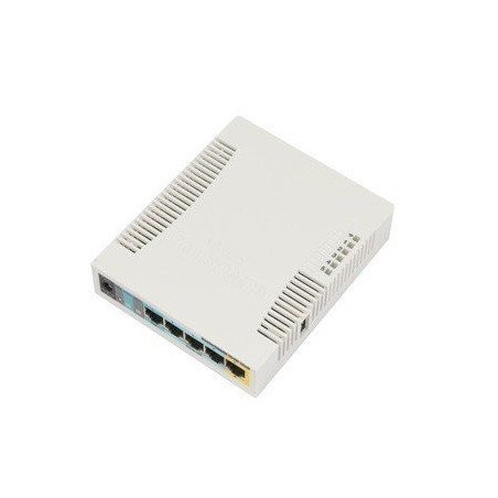 RouterBoard, 5 Puertos Fast Ethernet, 1 Puerto USB, WiFi 2.4 GHz 802.11 b/g/n, Antena integrada de 2.5 dbi, hasta 1000 mW de Pot