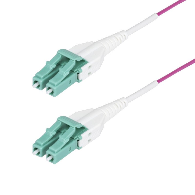 Cable de fibra óptica multimodo OM4 LC a LC UPC de 2 m, 50/125µm, 40G/100G, violeta érica Cable de fibra óptica multimodo OM4 LC a LC UPC de 2 m, 50/125µm, 40G/100G, violeta érica