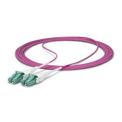 Cable de fibra óptica multimodo OM4 LC a LC UPC de 2 m, 50/125µm, 40G/100G, violeta érica