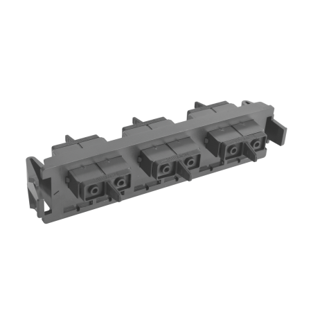 Placa adaptadora de Fibra óptica Quick-PAck, Con 3 Conectores SC Duplex (6 Fibras), Negro