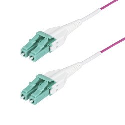Cable de fibra óptica multimodo OM4 LC a LC UPC de 3 m, 50/125µm, 40G/100G, violeta érica
