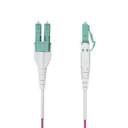 Cable de fibra óptica multimodo OM4 LC a LC UPC de 3 m, 50/125µm, 40G/100G, violeta érica