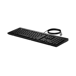 Teclado HP 125 Wired Keyboard, Tamaño completo (100%), Alámbrico, USB, Negro
