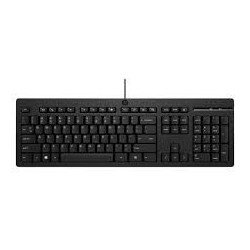 Teclado HP 125 Wired Keyboard, Tamaño completo (100%), Alámbrico, USB, Negro