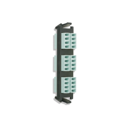 Placa adaptadora de Fibra óptica Quick-PAck, Con 6 Conectores LC Quad (24 Fibras), Aqua