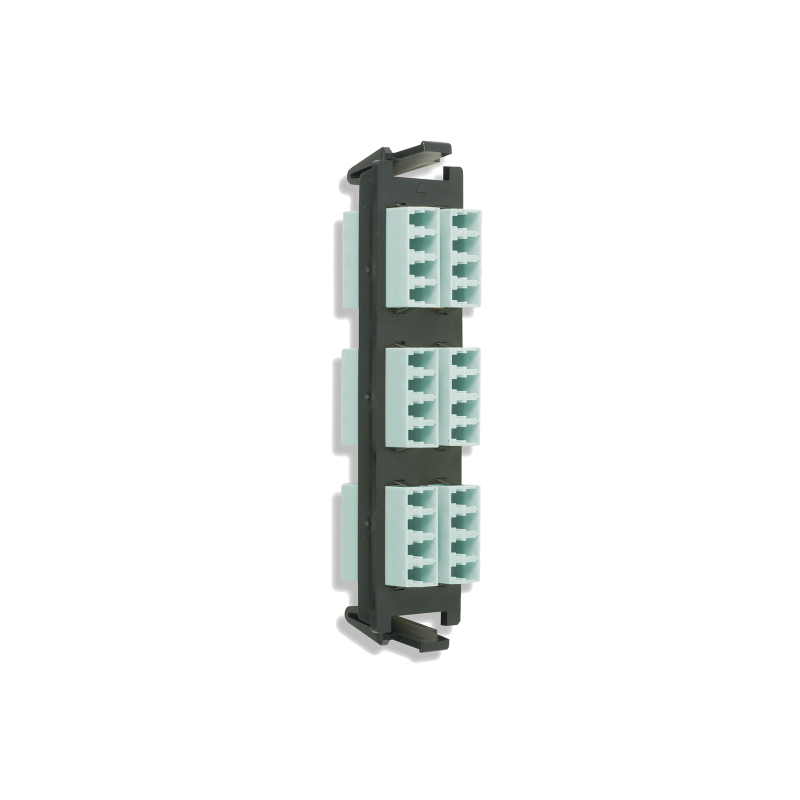 Placa adaptadora de Fibra óptica Quick-PAck, Con 6 Conectores LC Quad (24 Fibras), Aqua Placa adaptadora de Fibra óptica Quick-PAck, Con 6 Conectores LC Quad (24 Fibras), Aqua