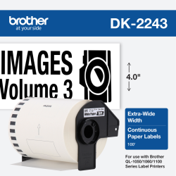 Rollo de cinta blanca continua Brother DK2243 de 101 x 30.4. Compatible con QL1060n