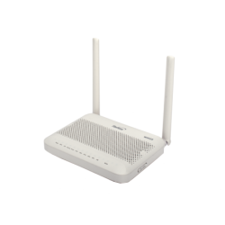 ONU GPON WiFi 6, (2.4, 5 GHz), 2 Antenas de 5 dBi, Compatible con OLT de Terceros, 4 puertos Gigabit + 1 POTS + 2 USB, conector