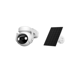 Cámara Cell PT 4g de 3MP con panel solar, lente de 3.6mm y 88° de apertura, audio bidireccional y sensor PIR integrado para segu