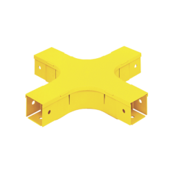 Accesorio de 4 Vías Horizontal, Con Ángulos a 90°, Para Canaletas FiberRunner™ 2X2, Color Amarillo