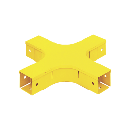 Accesorio de 4 Vías Horizontal, Con Ángulos a 90°, Para Canaletas FiberRunner™ 2X2, Color Amarillo