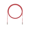 Cable de Parcheo UTP Cat6A, CM, LSZH, Diámetro Reducido (28AWG), Color Rojo, 50ft