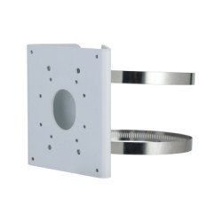Montaje para Poste, Construido en Aluminio, Color blanco, capacidad de carga 5kg, Compatible con postes de diámetro 80-150mm, Co