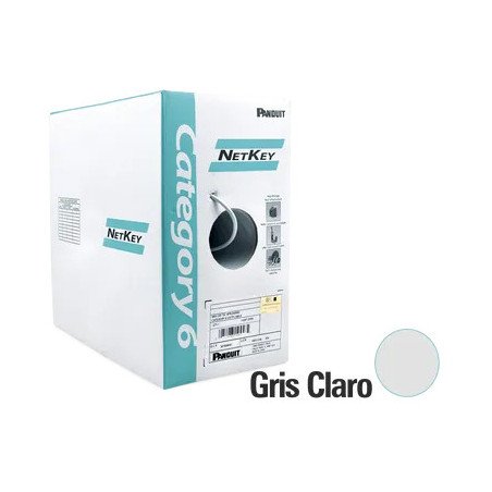 Bobina de Cable UTP 305 m. de Cobre, NetKey, Reelex, Gris, Categoría 6 (24 AWG), 1000Mbps, PVC (CM), de 4 pares