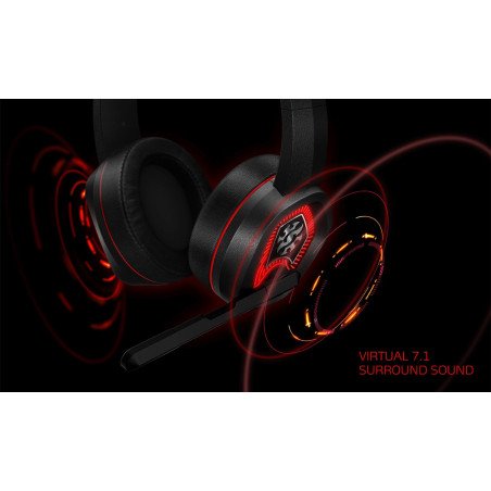Diadema Gaming Adata EMIX H20, PC Juegos, Negro, Rojo, Alámbrico, 3.5 mm (1 8 "), 2, 2 m