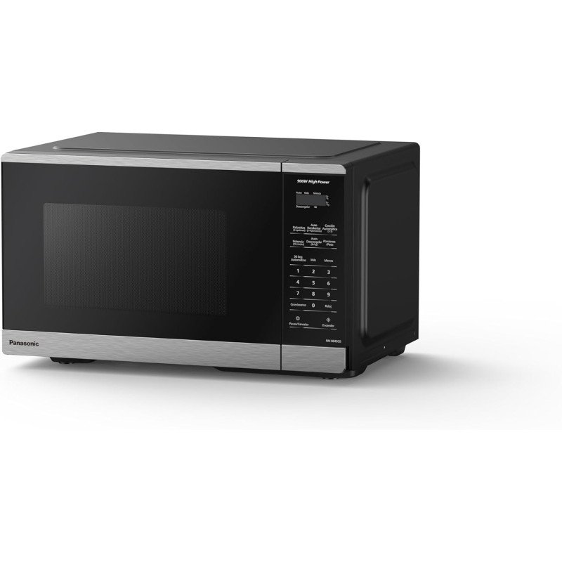 Horno de microondas Panasonic 0.9 p3, 900w, color plata, negro, 7 menú