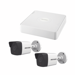 Kit IP 1080p, NVR de 4 canales, 2 cámaras bala IP (micrófono integrado