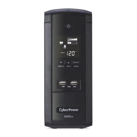 UPS Con 5 Años de Garantía de 1000VA, 600W Con Pantalla LCD Inteligente, Regulador de Voltaje AVR, 10 Conectores NEMA 5-15R y 2