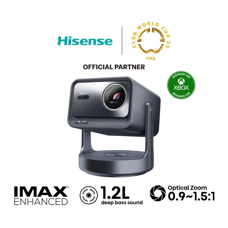 Mini Proyector Hisense 4K Laser C2 Ultra- 65-300 Pure Triple Color Dolby Visión Atmos 3000 ANSI Lúmenes de Brillo