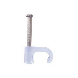 Grapa para cable plano de 4mm color transparente (100 piezas)