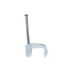 Grapa para cable plano de 6mm color transparente (100 piezas)