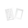 Soporte y tapa universal color blanco de PVC auto extinguible, para canaleta TEK100