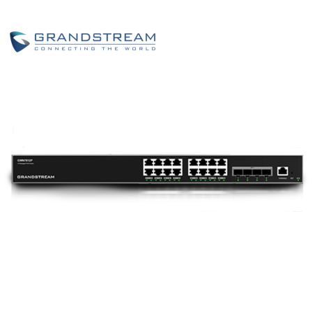 Switch Administrable Poe+ Capa 3 Grandstream Gwn7812P, 16 Puertos 10/100/1,000Mbps, 16 Puertos Poe+ Af/At, 4 Puertos Sfp+ 10Giga