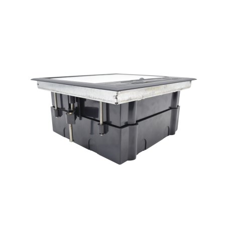 Caja de piso para cuatro módulos universales (Socket M4), para alimentación eléctrica y redes de datos