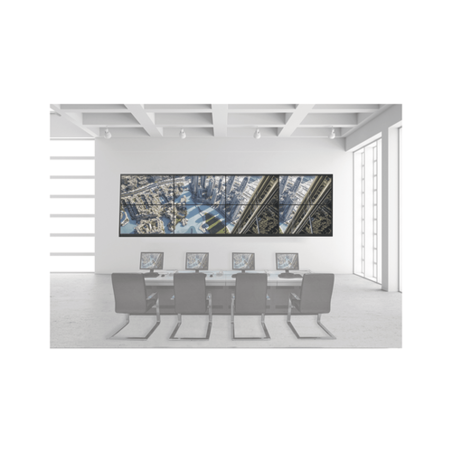Kit Videowall 4X2, Incluye 8 Pantallas De 55", Decoder, Base De Pared