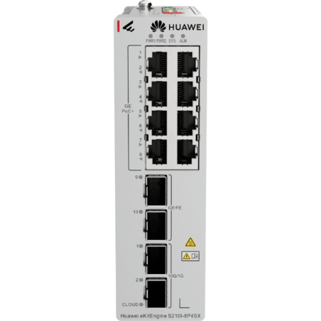 Switch Industrial Ekit, 8 Puertos Poe+ Gigabit + 2 Sfp + 2 Sfp+, Montaje En Riel Din, Fuente Redundante 1+1 : 54 A 57 Vcd, Libre