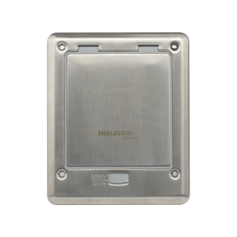 Caja de piso con contacto eléctrico (Dúplex), resistente al agua, IP66 (Con tapa cerrada) Caja de piso con contacto eléctrico (Dúplex), resistente al agua, IP66 (Con tapa cerrada)