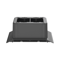 Caja De Conexión Doble, Para Uso Con Canaleta De Piso Afr4Bcbl6, Material PVC Rígido, Color Negro