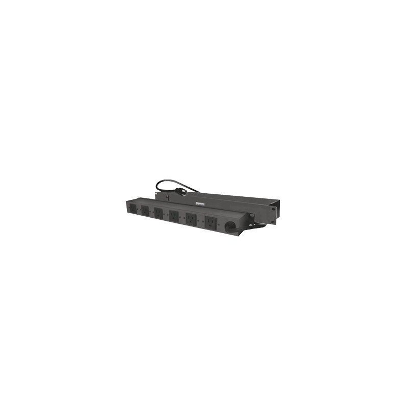 Tomacorriente multiple horizontal para rack de 19in, 6 contactos