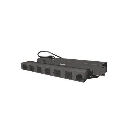 Tomacorriente multiple horizontal para rack de 19in, 6 contactos