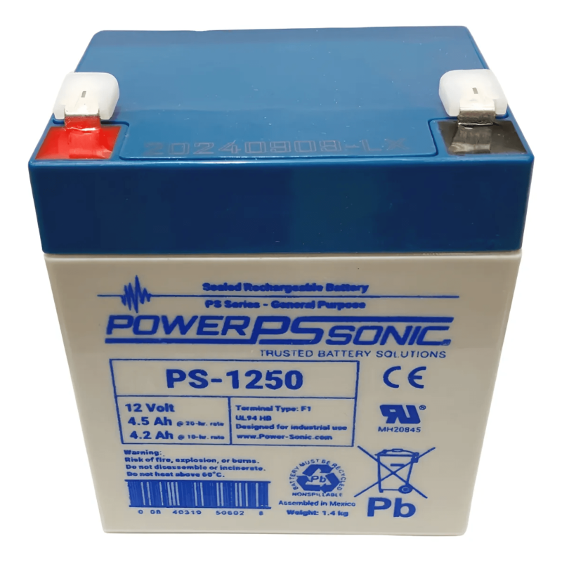 Batería 12V, 4.5Ah, Para Respaldo, Tecnologías Agm/Vrla, 5 Años Vida Útil, Terminales F1, Reconocida Ul