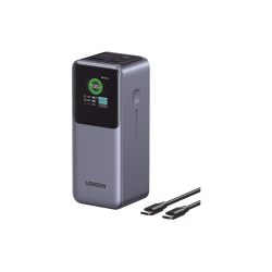 Power Bank De 20000Mah, 3 Salidas 130W Max., USB-A + 2 USB-C, Pd 3.0, Qc3.0, Fcp, Scp, Pantalla Inteligente, Carcasa Ignifuga, C