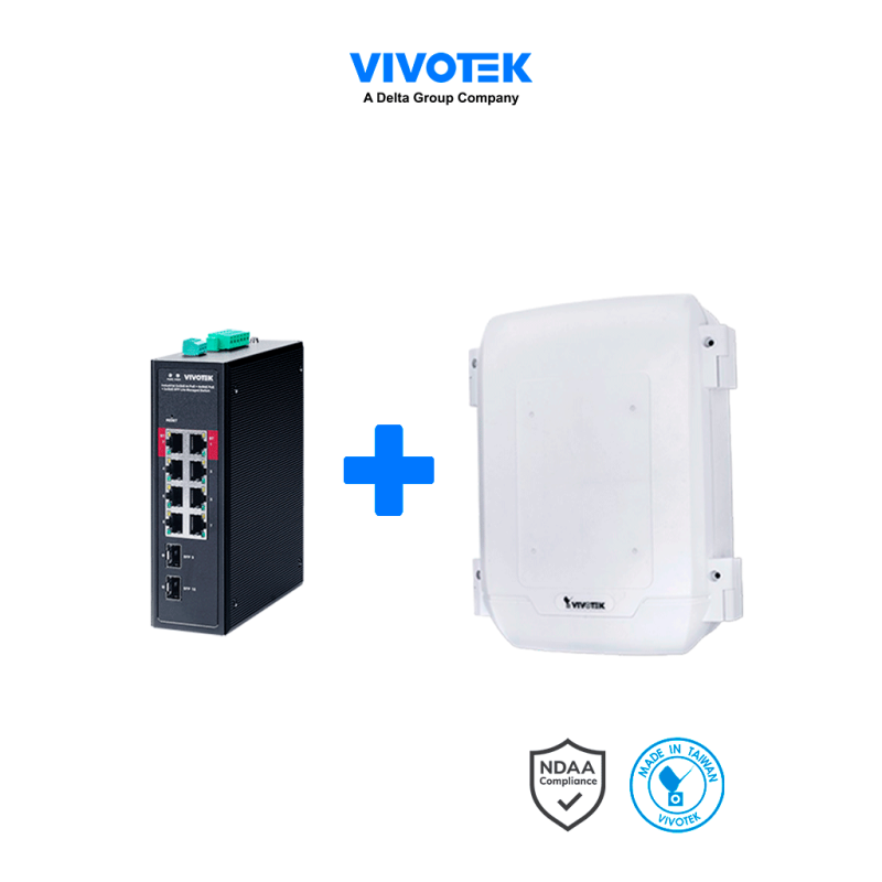 Switch PoE Industrial 8 Puertos PoE, Administrable, 2 Puertos PoE Gbe 90W, 6 Puertos Gbe 30W, 2 Puertos Gbe Sfp, 300W Totales, M