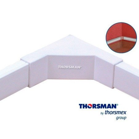 Esquinero interior blanco de PVC auto extinguible, para canaletas TMK1020, TMK1020SD, TMK1020CD