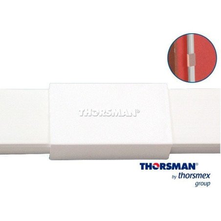 Pieza de unión color blanco de PVC auto extinguible, para canaleta TMK1720