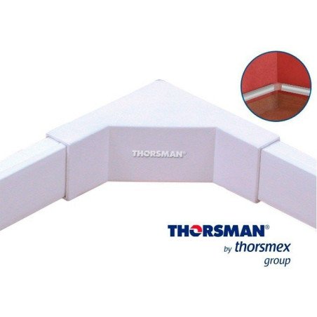 Esquinero interior color blanco de PVC auto extinguible, para canaleta TMK1735, TMK1735SD